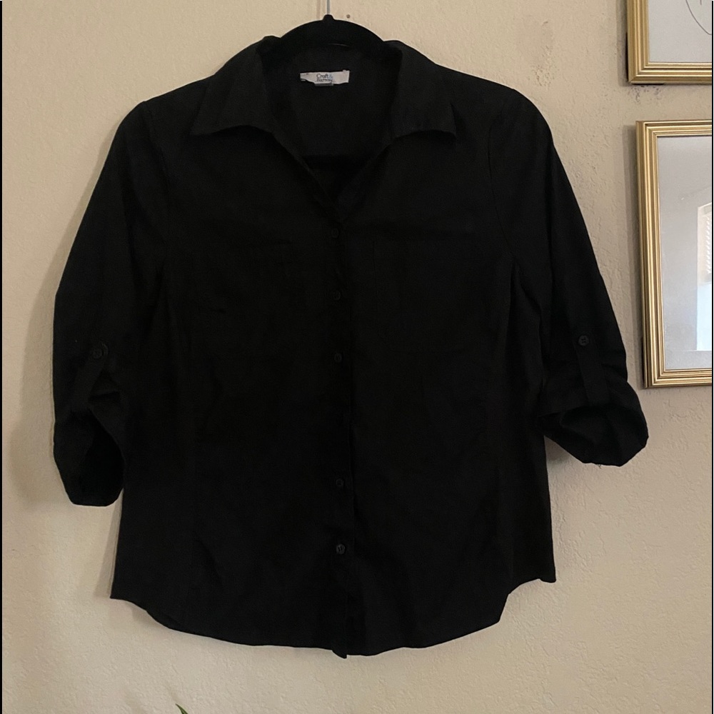 Croft & Barrow, Black buttoned top